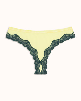 Bright green lace panties