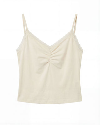 Cotton Bamboo Cropped Cami, Antique White